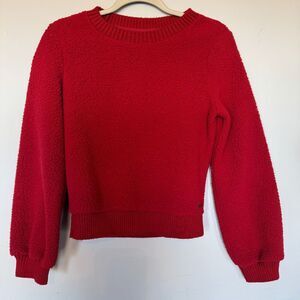 Abercrombie Fitch‎ Soft Sherpa Women XXS Sweatshirt Pullover Sweater Red Casual